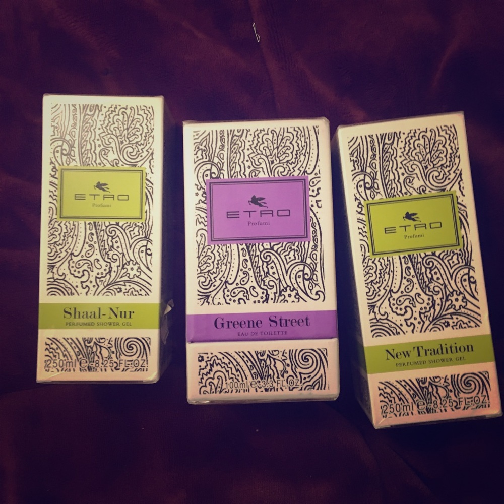 Etro perfume, shower gel & body milk